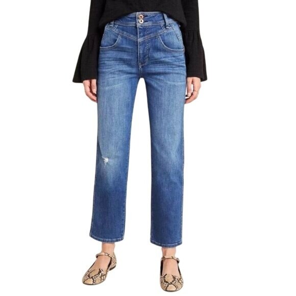 Anthropologie Pilcro & the Letterpress Ultra High-Rise Seamed Straight Jeans 27 - Picture 1 of 14